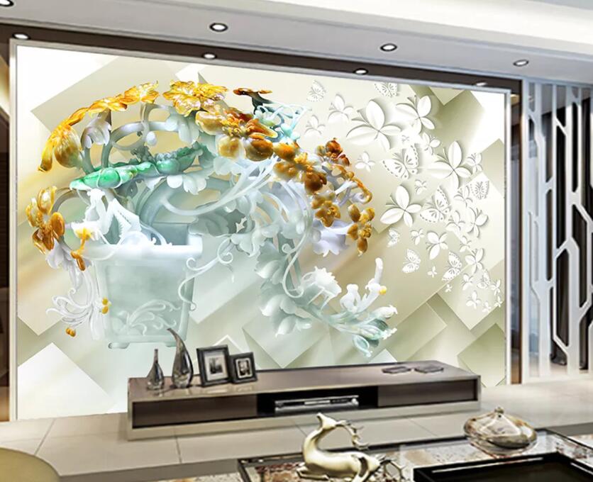 3D Jade Carving WC2301 Wall Murals