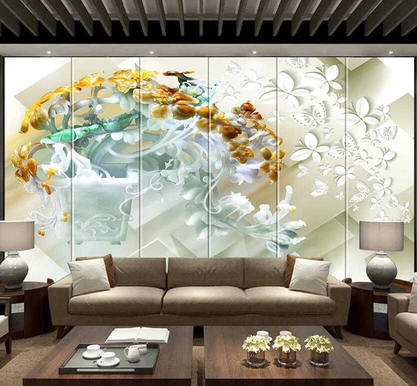 3D Leaf Butterfly WC29 Wall Murals Wallpaper AJ Wallpaper 2