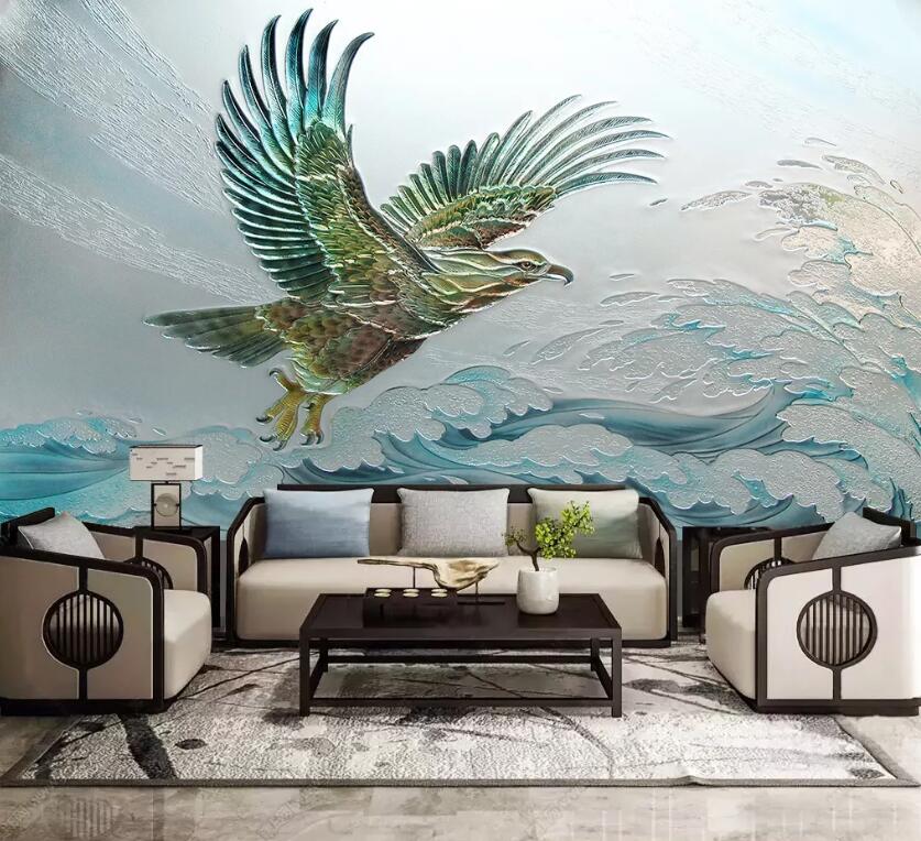 3D Eagle Spreading Wings WC19 Wall Murals Wallpaper AJ Wallpaper 2