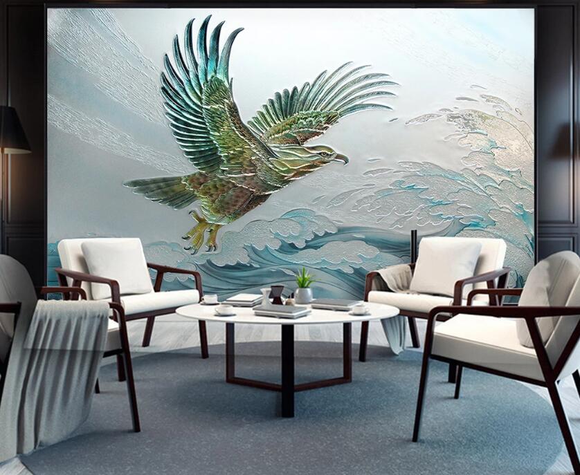 3D Eagle Spreading Wings WC19 Wall Murals Wallpaper AJ Wallpaper 2