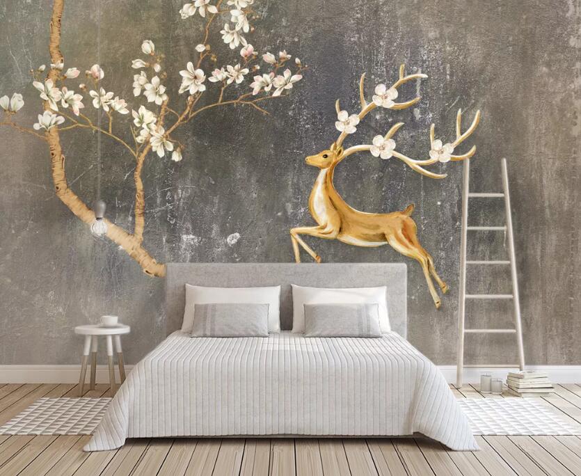 3D Plum Fawn WC2292 Wall Murals