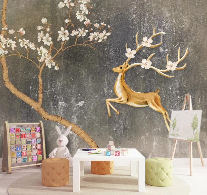 3D Plum Fawn WC2292 Wall Murals