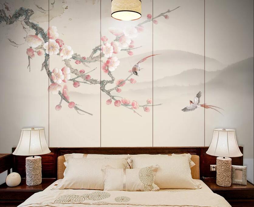 3D Peach Blossom WC11 Wall Murals Wallpaper AJ Wallpaper 2