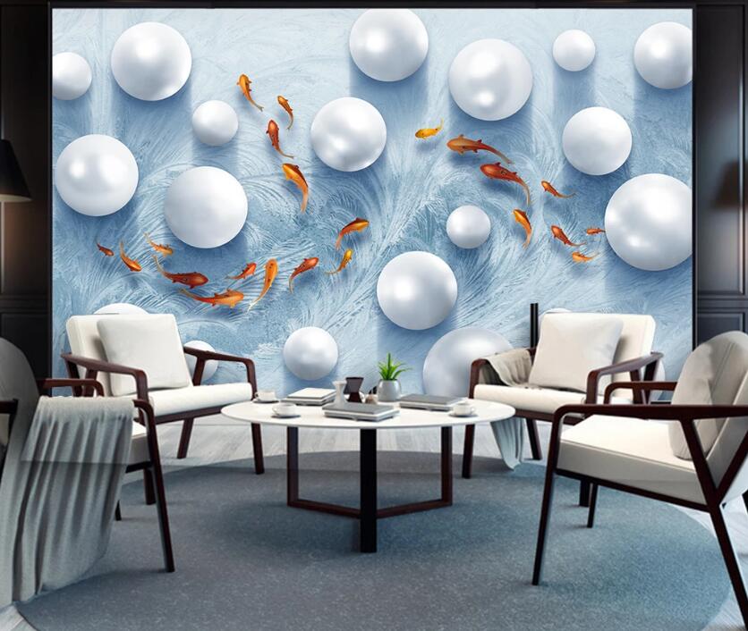 3D Goldfish Pearl WC2287 Wall Murals