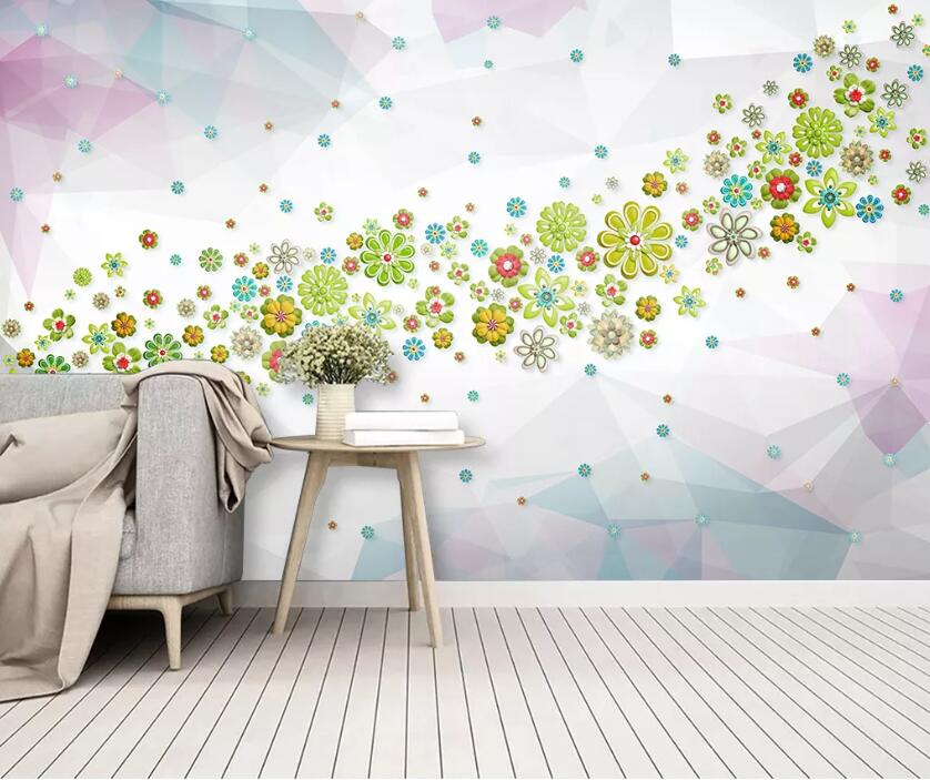3D Green Flower WC2285 Wall Murals