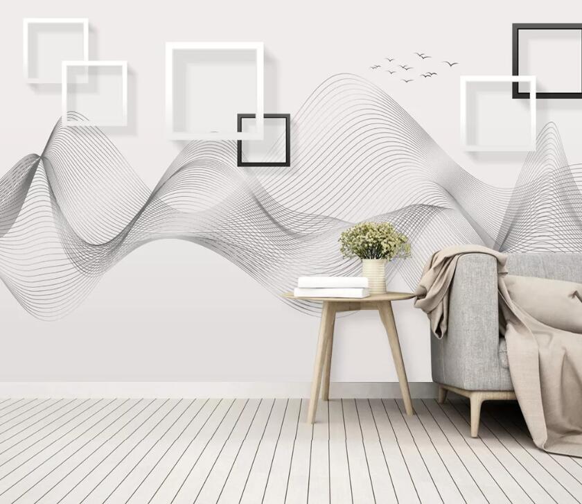 3D Geometric Wave WC98 Wall Murals Wallpaper AJ Wallpaper 2