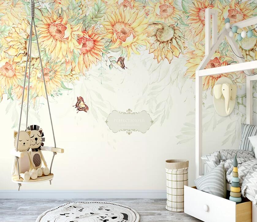 3D Flower Butterfly WC96 Wall Murals Wallpaper AJ Wallpaper 2