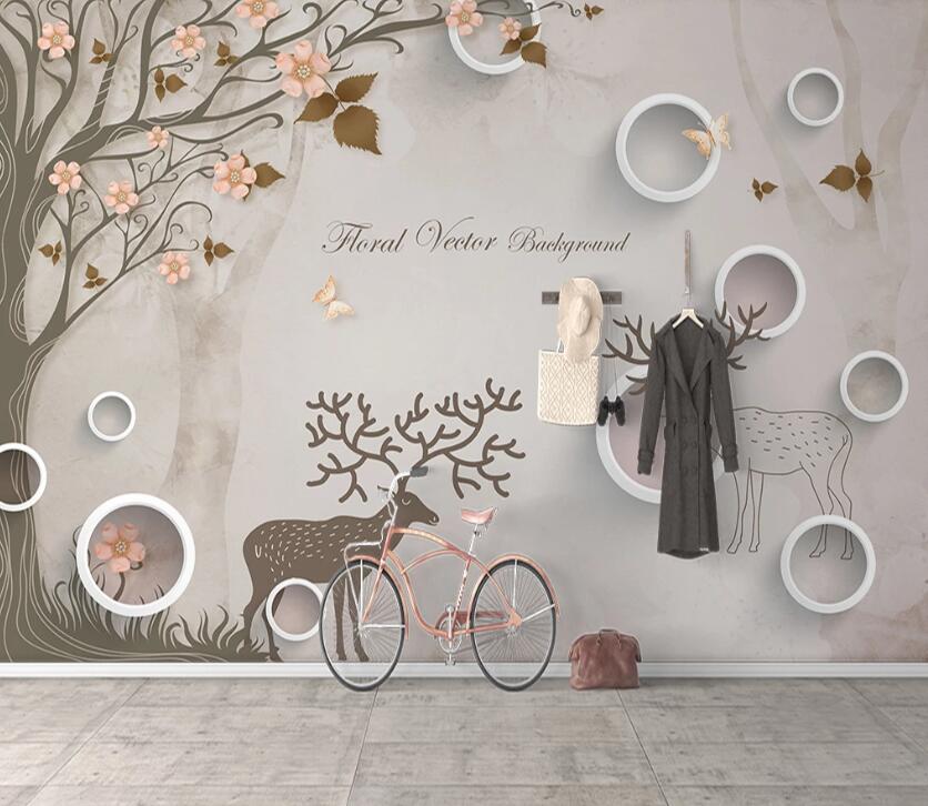 3D Deer Forest WC77 Wall Murals Wallpaper AJ Wallpaper 2