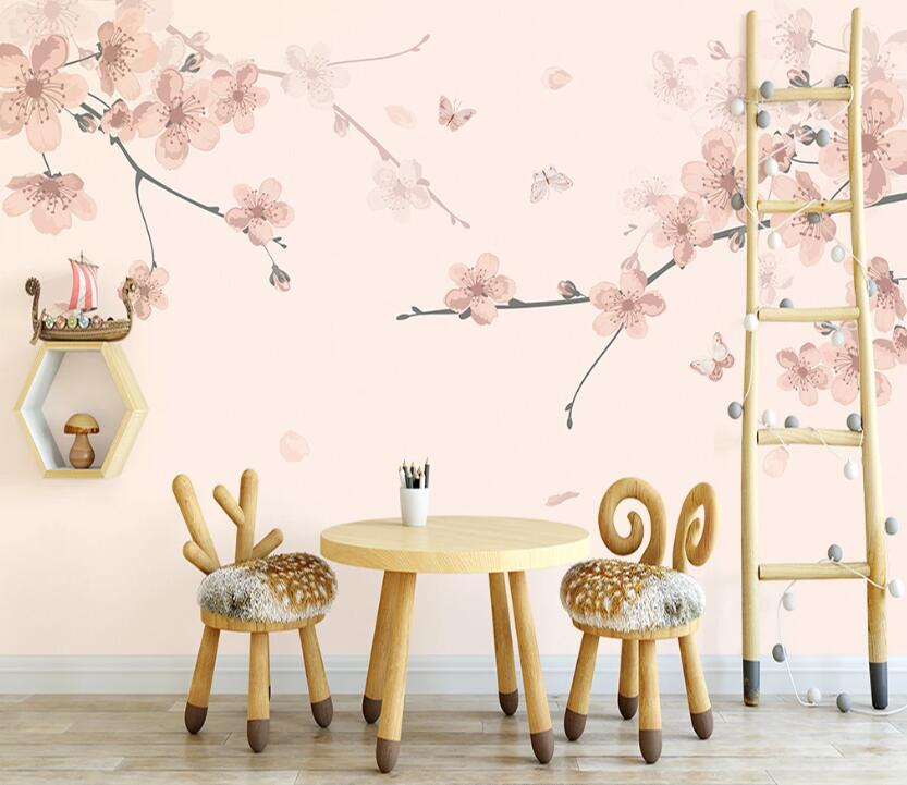 3D Pink Plum WC2252 Wall Murals