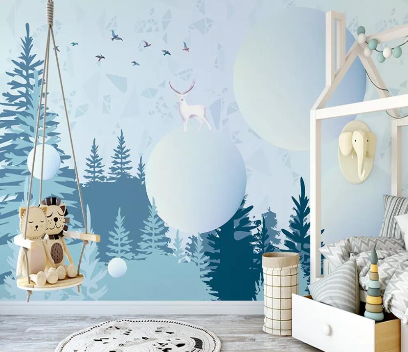 3D Forest Snowball WC56 Wall Murals Wallpaper AJ Wallpaper 2