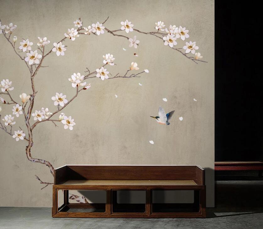 3D Flower Bird WC49 Wall Murals Wallpaper AJ Wallpaper 2