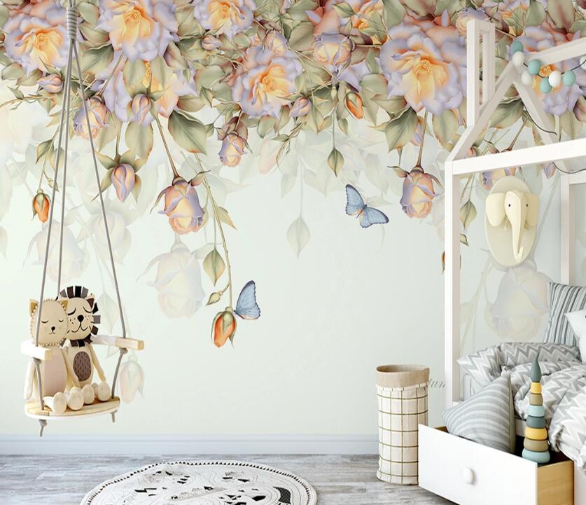 3D Pink Flowers WC36 Wall Murals Wallpaper AJ Wallpaper 2
