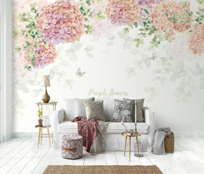 3D Colored Flowers WC24 Wall Murals Wallpaper AJ Wallpaper 2
