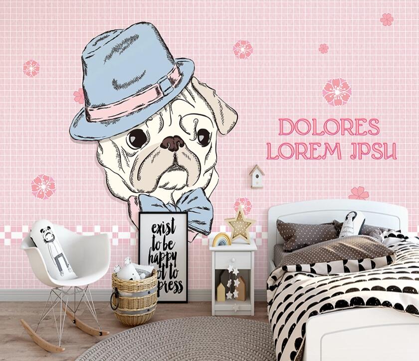 3D White Old Dog WC2221 Wall Murals