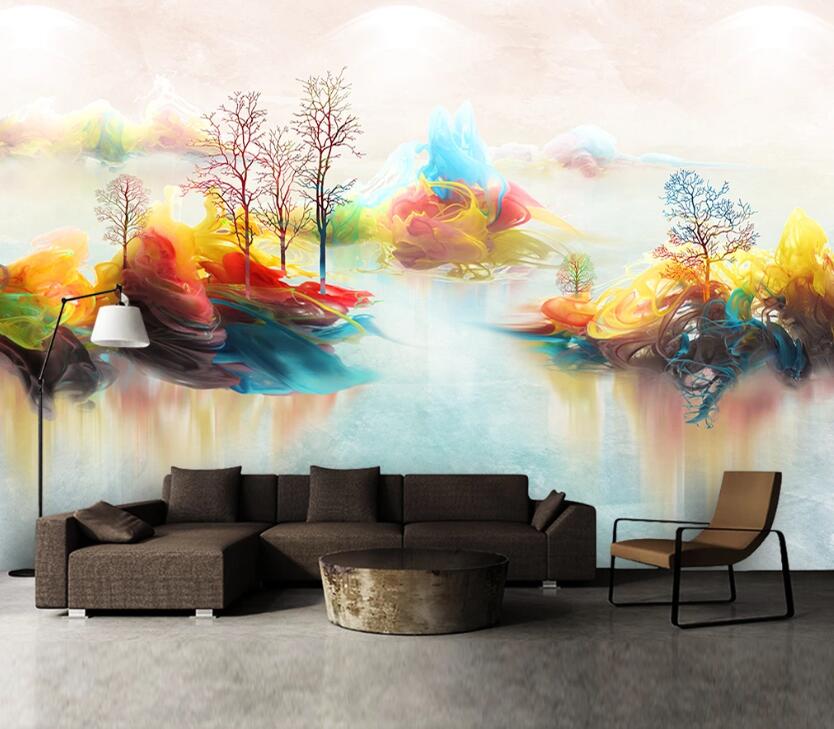3D Color Mountain River WC20 Wall Murals Wallpaper AJ Wallpaper 2
