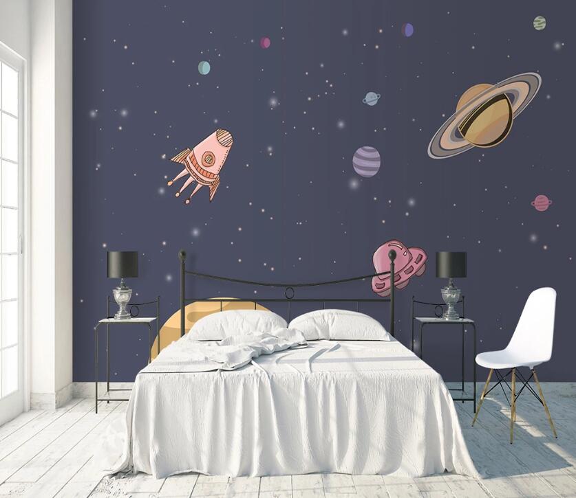 3D Rocket Ship WC2213 Wall Murals