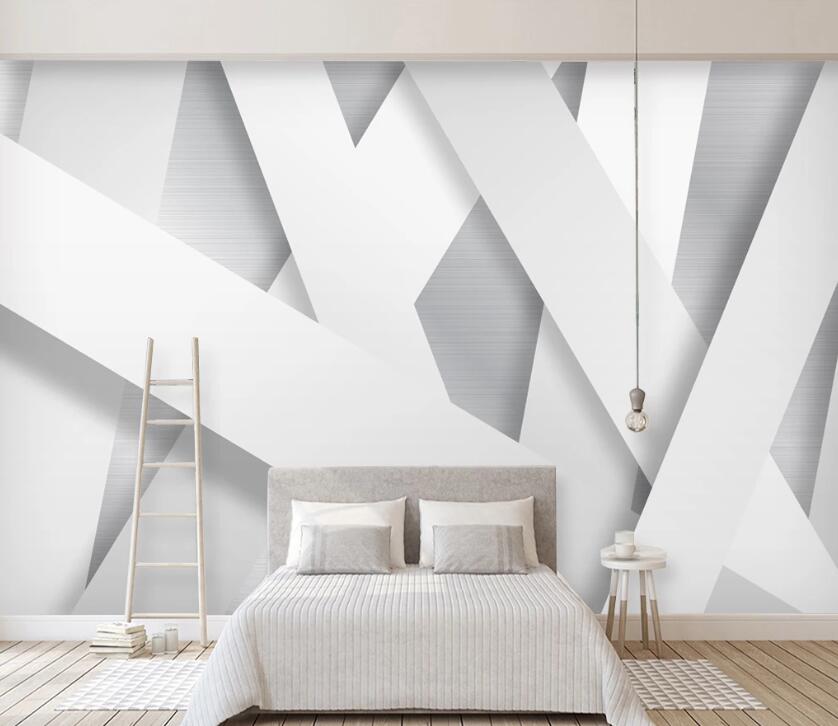 3D White Geometry WC08 Wall Murals Wallpaper AJ Wallpaper 2
