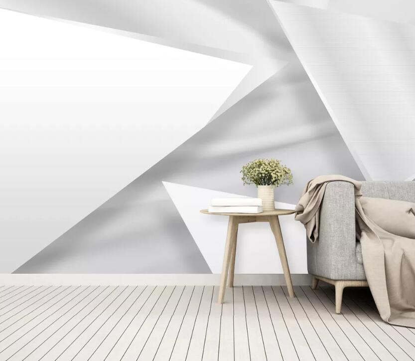 3D White Geometry WC07 Wall Murals Wallpaper AJ Wallpaper 2