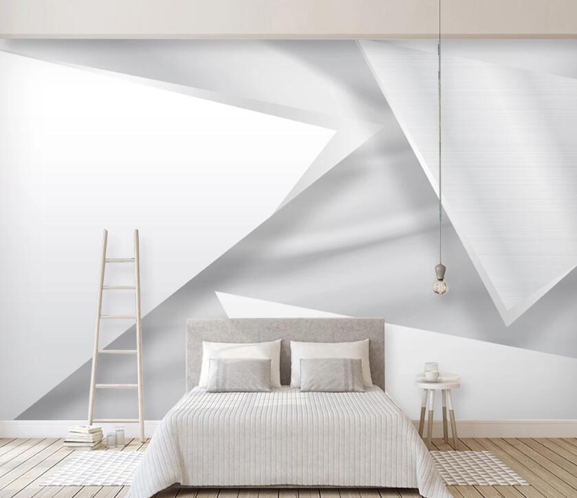 3D White Geometry WC07 Wall Murals Wallpaper AJ Wallpaper 2