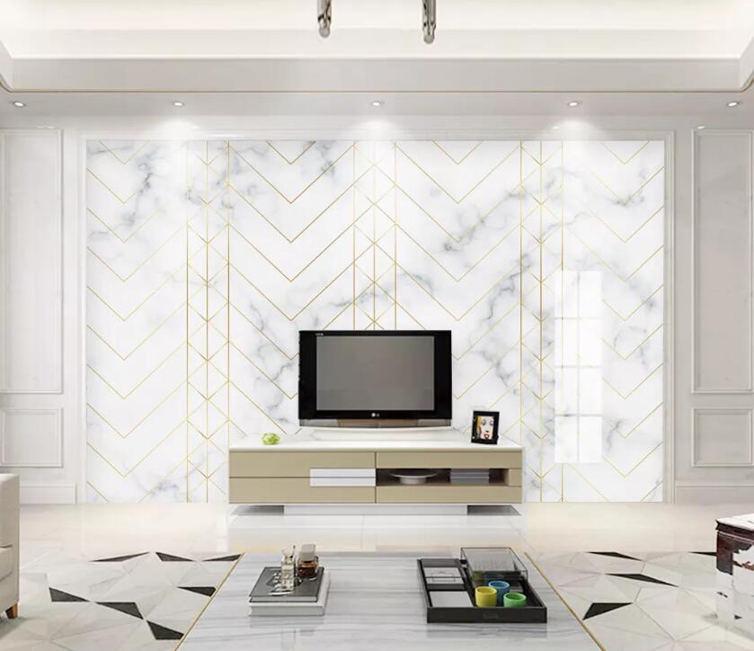 3D Golden Lines WC96 Wall Murals Wallpaper AJ Wallpaper 2