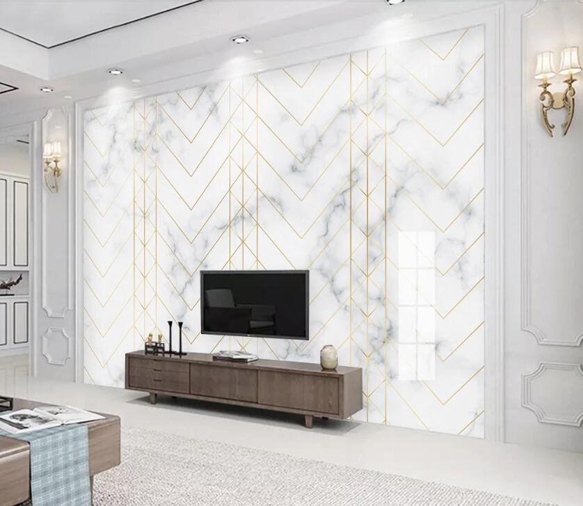 3D Golden Lines WC96 Wall Murals Wallpaper AJ Wallpaper 2