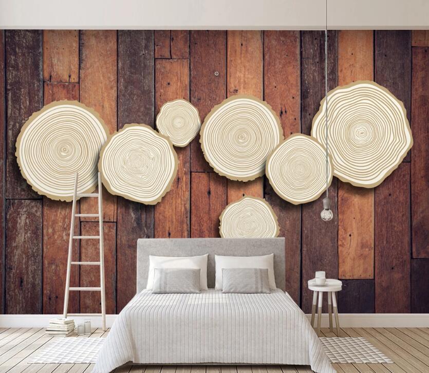 3D Wooden Round WC82 Wall Murals Wallpaper AJ Wallpaper 2
