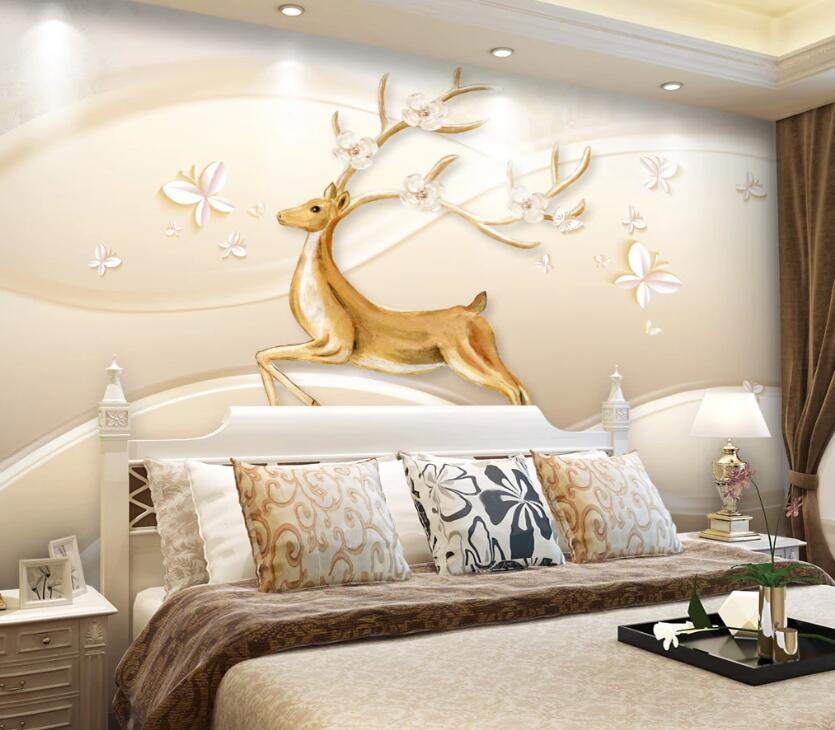 3D Deer Statue WC2187 Wall Murals