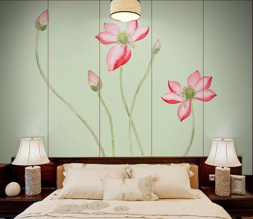 3D Beautiful Lotus WC73 Wall Murals Wallpaper AJ Wallpaper 2