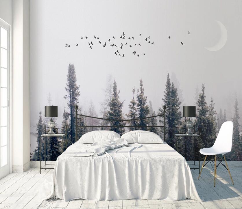 3D Forest Bird WC69 Wall Murals Wallpaper AJ Wallpaper 2