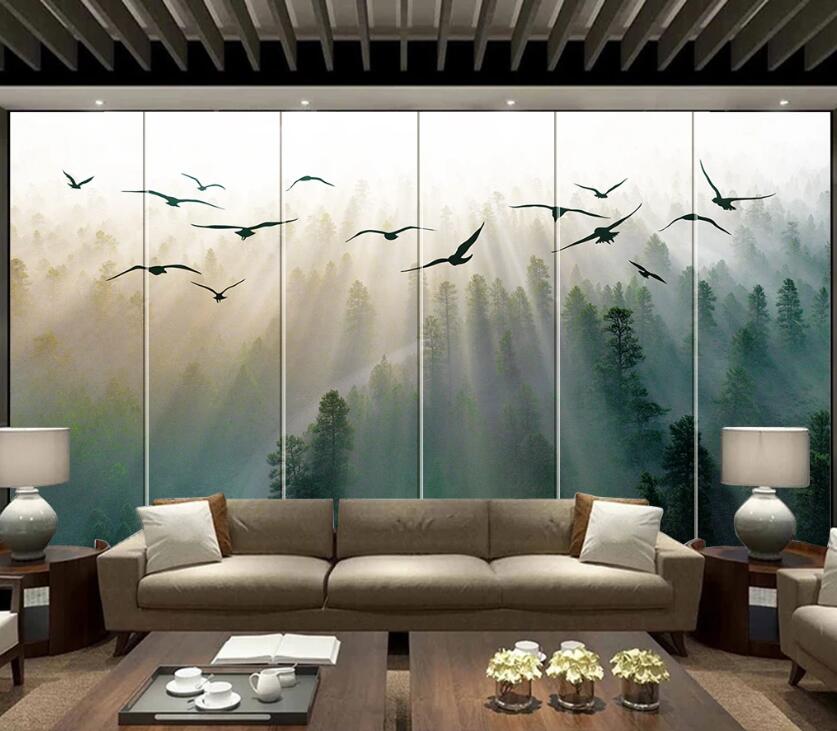 3D Flying Bird Forest WC67 Wall Murals Wallpaper AJ Wallpaper 2