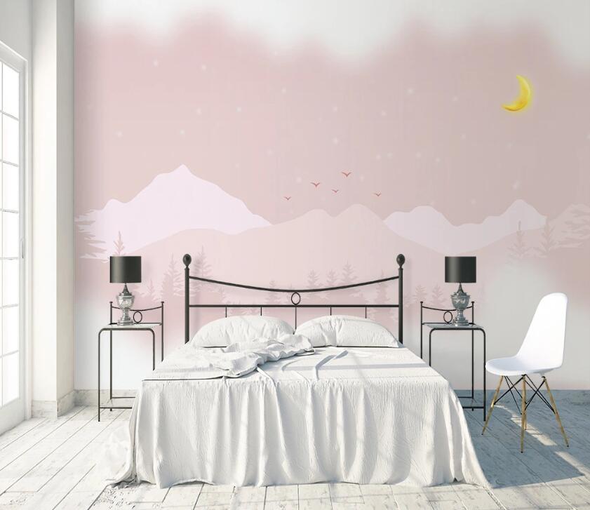 3D Pink Forest WC47 Wall Murals Wallpaper AJ Wallpaper 2