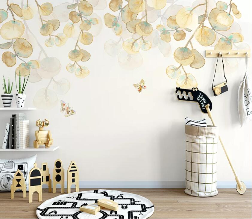 3D Cute Leaves WC44 Wall Murals Wallpaper AJ Wallpaper 2