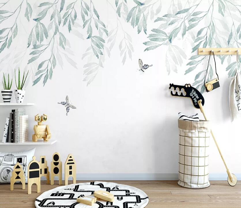 3D Green Leaf WC35 Wall Murals Wallpaper AJ Wallpaper 2