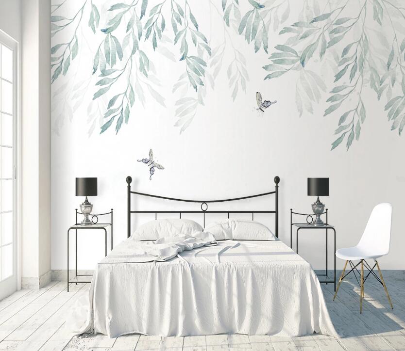 3D Green Leaf WC35 Wall Murals Wallpaper AJ Wallpaper 2