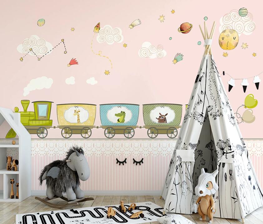 3D Giraffe Alligator WC2125 Wall Murals