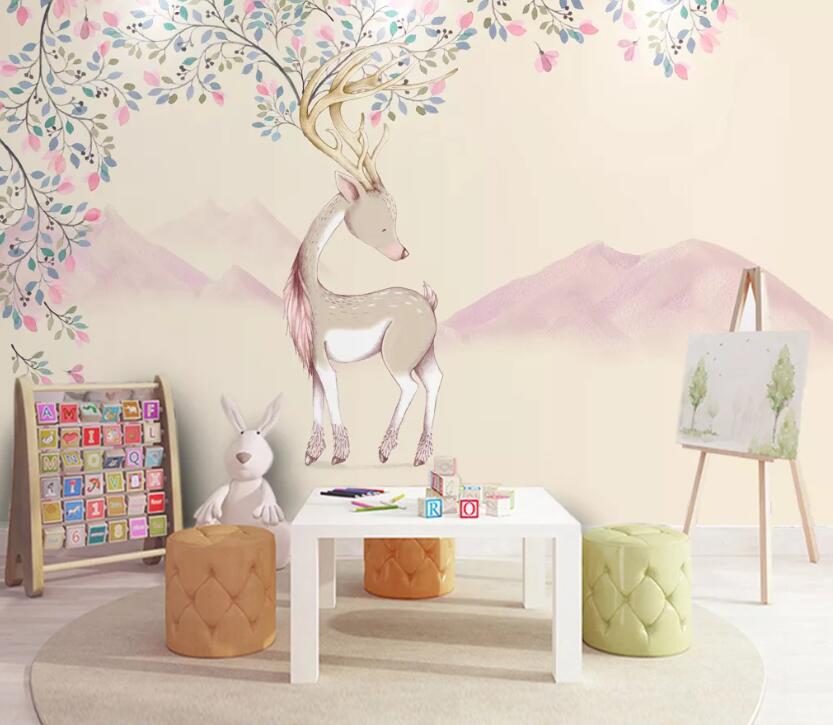 3D Cute Deer WC06 Wall Murals Wallpaper AJ Wallpaper 2
