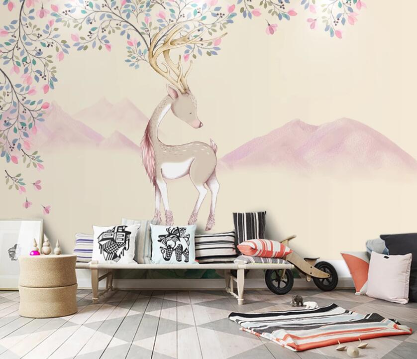 3D Cute Deer WC06 Wall Murals Wallpaper AJ Wallpaper 2