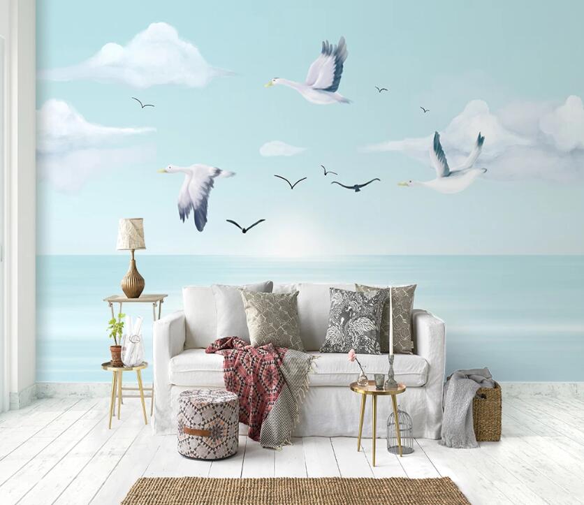 3D Sea Seagull WC2121 Wall Murals
