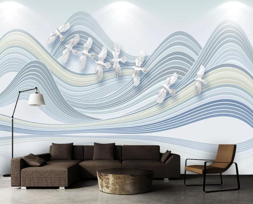 3D Pigeons Flying WC2107 Wall Murals