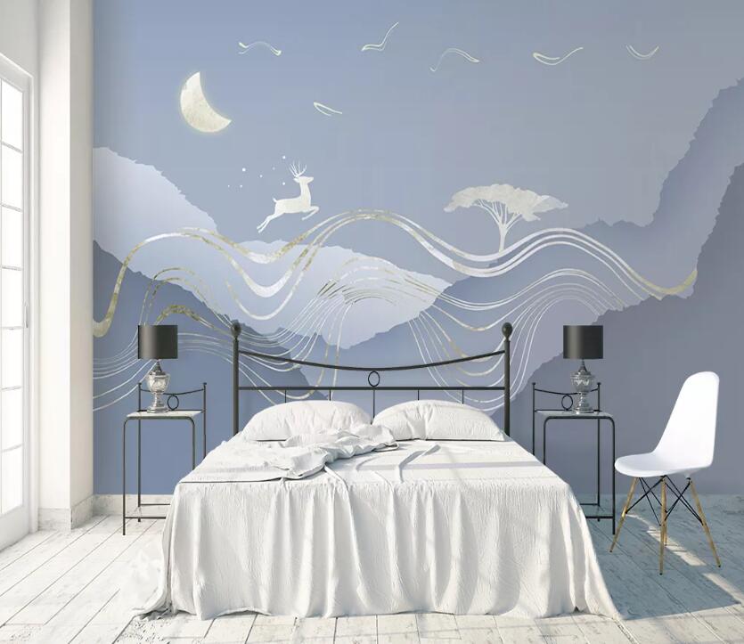 3D Meniscus Deer WC2105 Wall Murals
