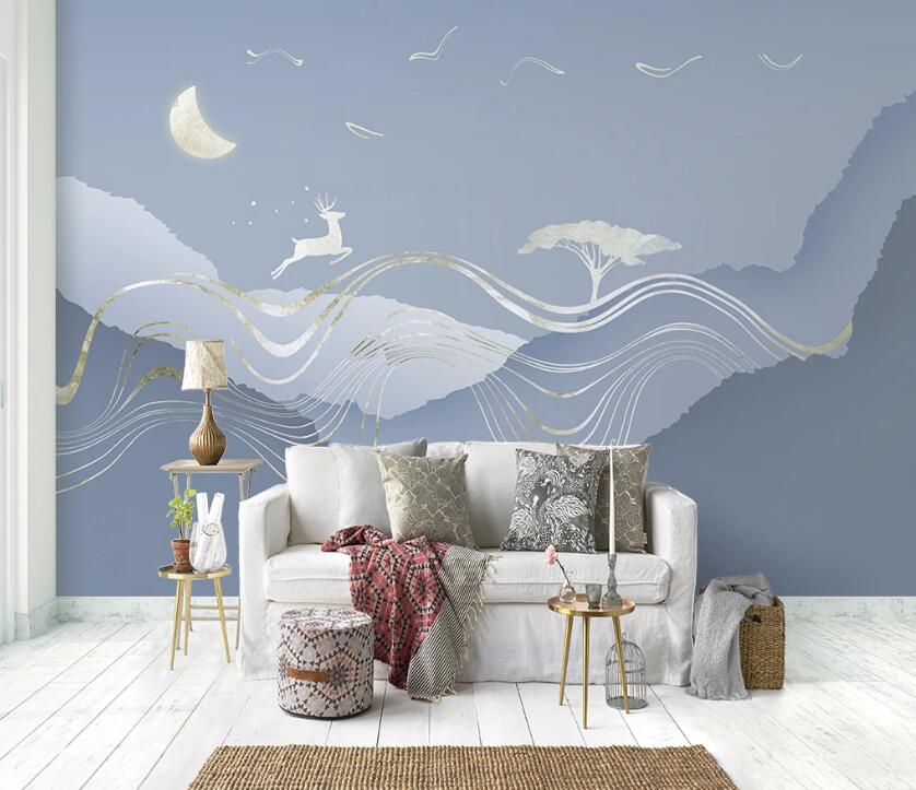3D Meniscus Deer WC2105 Wall Murals