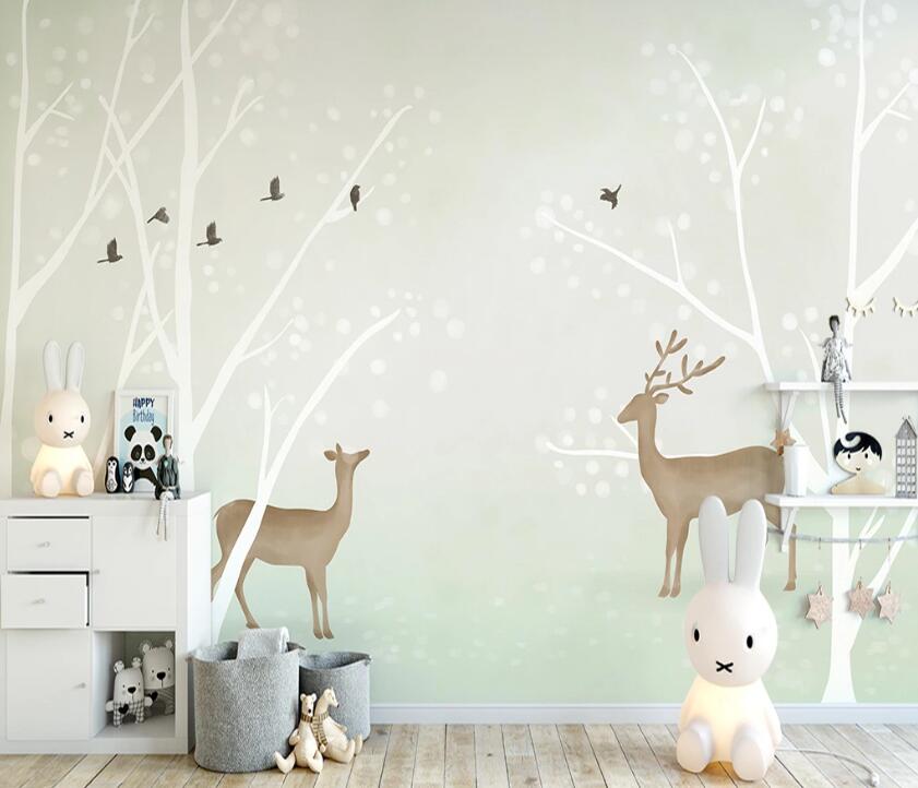 3D Painting Deer WC2086 Wall Murals