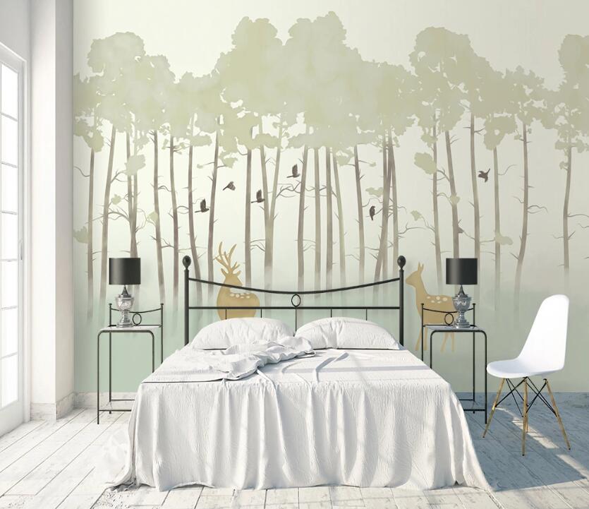 3D Forest Elk WC28 Wall Murals Wallpaper AJ Wallpaper 2