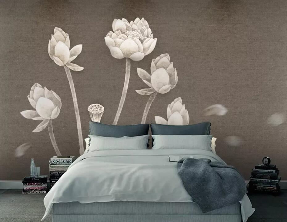 3D White Lotus WC29 Wall Murals Wallpaper AJ Wallpaper 2