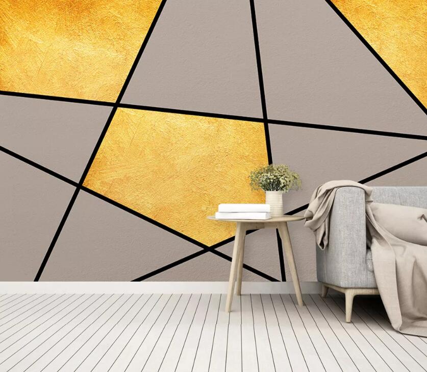 3D Golden Five Stars WC23 Wall Murals Wallpaper AJ Wallpaper 2