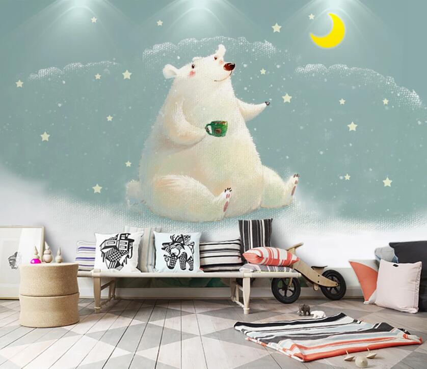 3D Polar Bear WC10 Wall Murals Wallpaper AJ Wallpaper 2