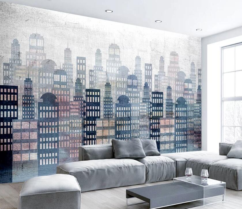 3D Building City WC2055 Wall Murals