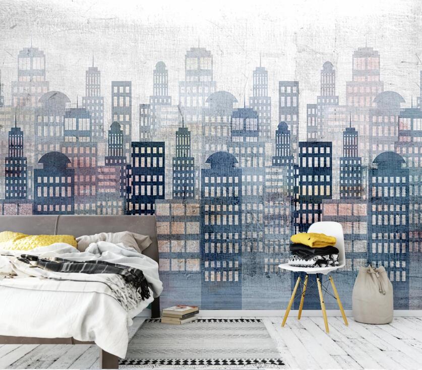 3D Building City WC2055 Wall Murals