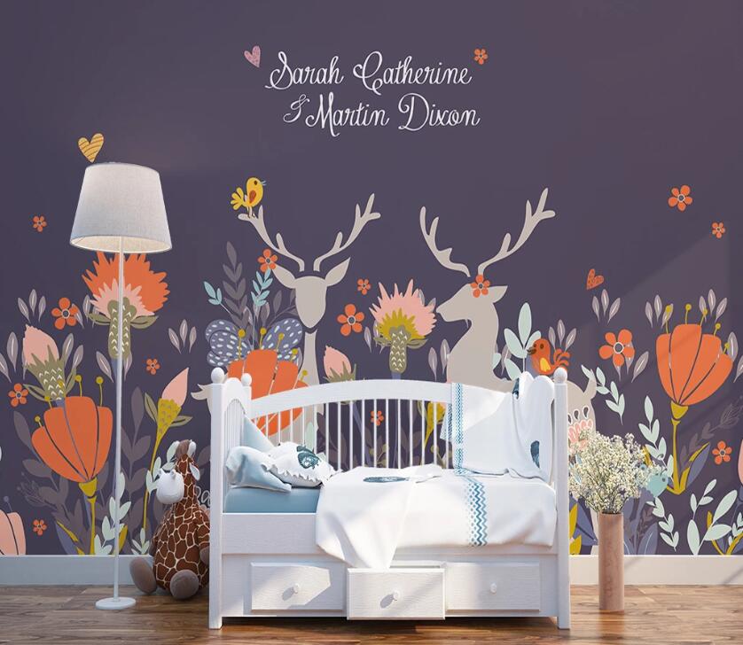 3D Flower Butterfly WC79 Wall Murals Wallpaper AJ Wallpaper 2