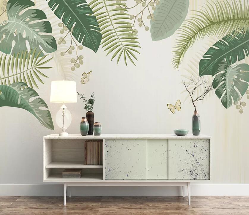 3D Leaves WC71 Wall Murals Wallpaper AJ Wallpaper 2